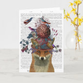 Fox Birdkeeper met Artichoke Kaart (Gele Bloem)