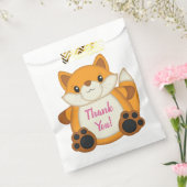 Fox Birthday Party roze Bedankzakje (Gezegeld)