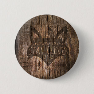 Fox, blijf slimme kleine vos ronde button 5,7 cm