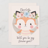 Fox Bloemenmeisje Voorstel Kaart (Voorkant / Achterkant)