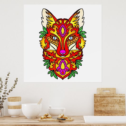 Fox boho poster (Keuken)