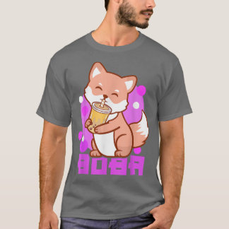 Fox Bubble Tea Anime Boba Kawaii Neko Girls T-shirt