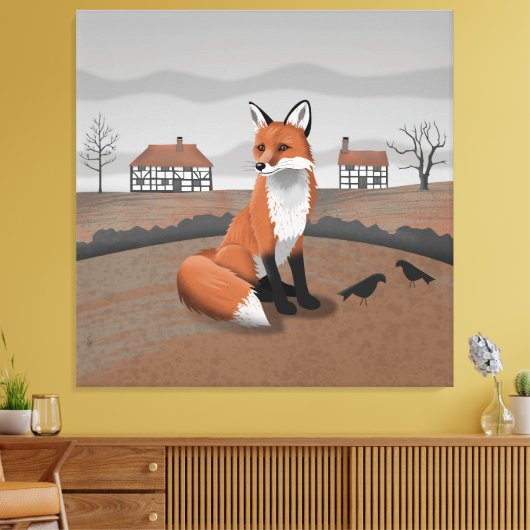 Fox Canvas Afdruk (Insitu (Woonkamer))