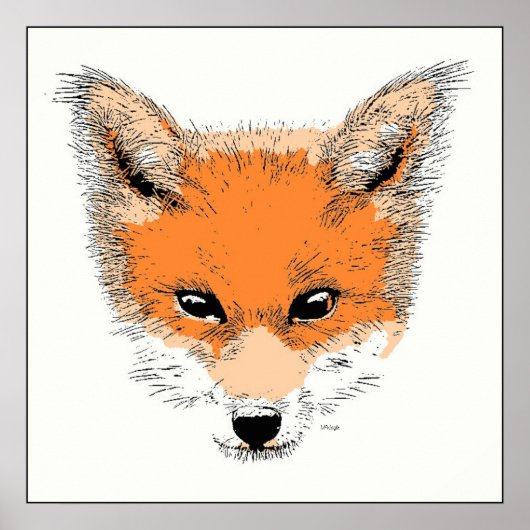 Fox Cartoon Poster afdrukken (Voorkant)