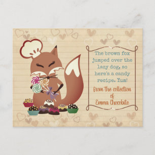 Fox chef-kok snoep confecties kookboek receptenkaa briefkaart