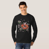 Fox Cherry Blossom Foxes Japanese Flower Sakura T-shirt (Voorkant volledig)