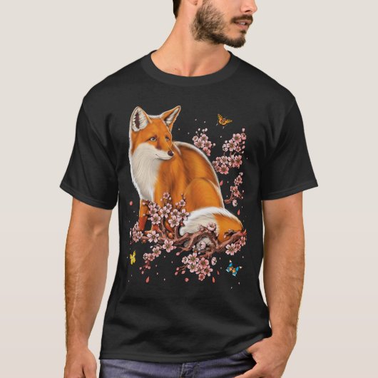Fox Cherry Blossom T-shirt (Voorkant)