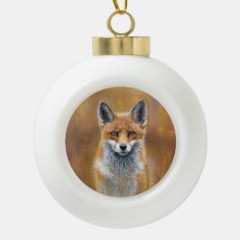 Fox Christmas Decoration Keramische Bal Ornament