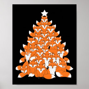 Fox Christmas Tree Fox Kerstboom Grappig Fox Kerst Poster