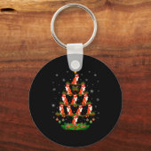 Fox Christmas Tree Funny Xmas Lover  Sleutelhanger (Voorkant)