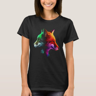 Fox Colourful Fantasy  Animal Fox T-shirt