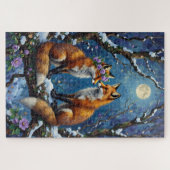 Fox Couple Affectionate Intertwined Tails Legpuzzel (Horizontaal)