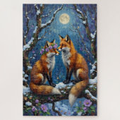 Fox Couple Affectionate Intertwined Tails Legpuzzel (Verticaal)