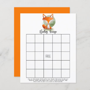 Fox cub - Baby shower bingo