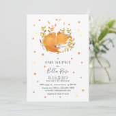 Fox Cub Baby Sprinkle Invitations Kaart (Staand voorkant)