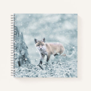 Fox Cub in de sneeuw Notitieboek