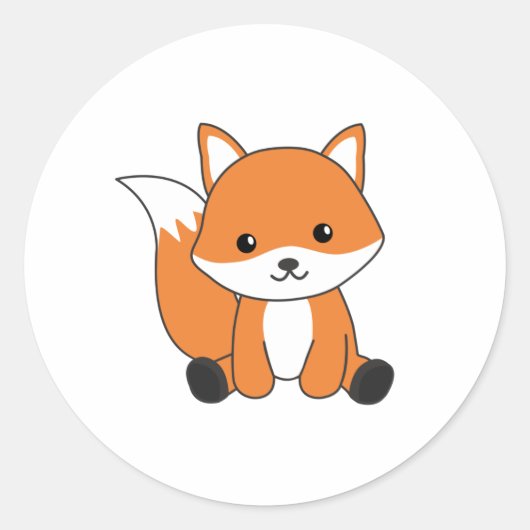 Fox Cute Forest Animal Foxes Red Fox Ronde Sticker (Voorkant)