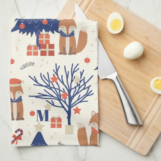 Fox Cuties Monogram Theedoek (Quarter Fold)