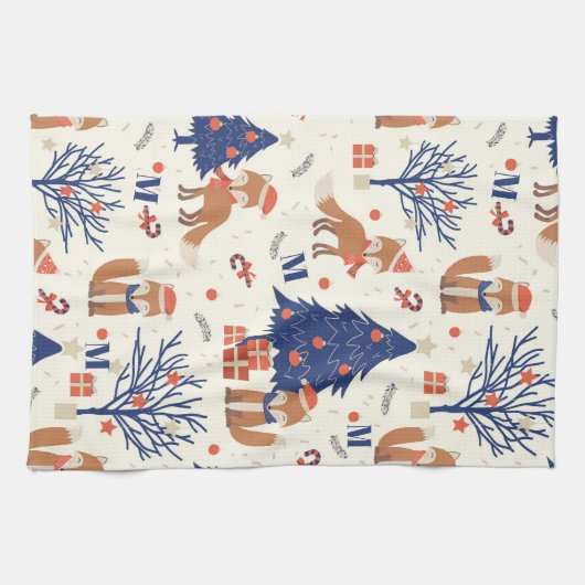 Fox Cuties Monogram Theedoek (Horizontaal)