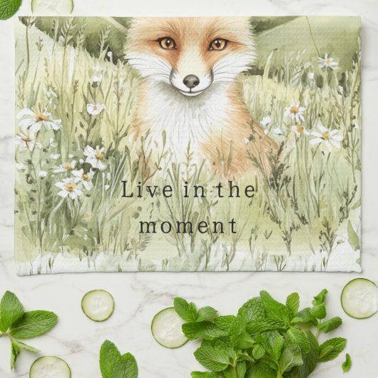 Fox Daisy Flowers Theedoek (Gevouwen)