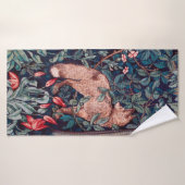 Fox dans la forêt, William Morris (Serviette de bain)