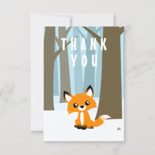 Fox dans les cartes de Merci de forêt plates