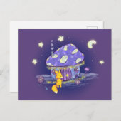 Fox dans Lunar Mushroom House Carte postale (Devant / Derrière)
