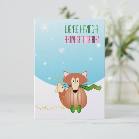 Fox dans Mittens Invitation (Debout devant)