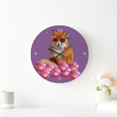 Fox de fantaisie, horloge murale pourpre (Maison)