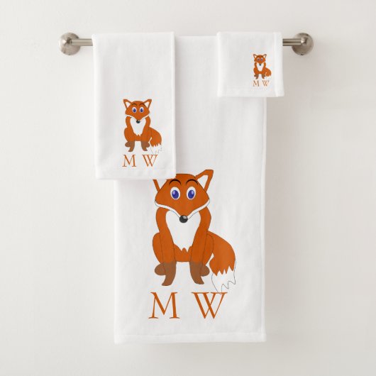 Fox Design Monogrammed Bad Handdoek (Insitu)
