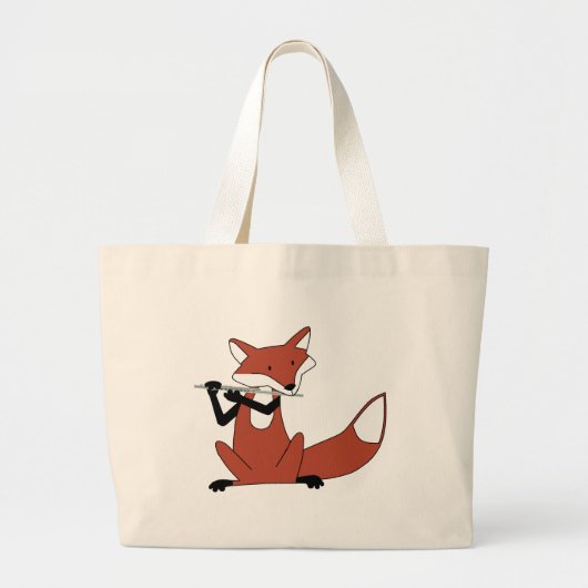 Fox die de Flute afspeelt Grote Tote Bag (Voorkant)