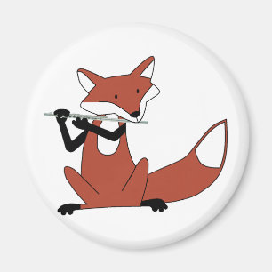Fox die de Flute afspeelt Magneet