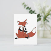 Fox die de Oboe speelt Briefkaart (Staand voorkant)