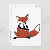 Fox die de Oboe speelt Briefkaart (Voorkant / Achterkant)