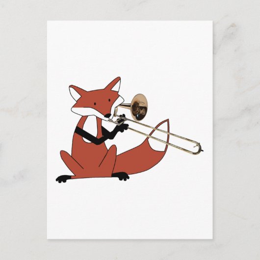 Fox die het Trombone afspeelt Briefkaart (Voorkant)