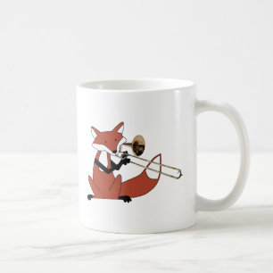 Fox die het Trombone afspeelt Koffiemok