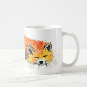 Fox dier waterverf bos natuur wilde dieren koffiemok