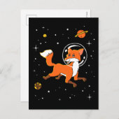 Fox-dieren in de ruimte briefkaart (Voorkant / Achterkant)