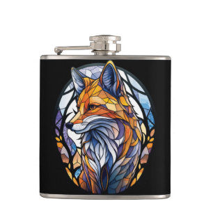 Fox Dierenportret Glas in lood Wildlife Outdoor Heupfles
