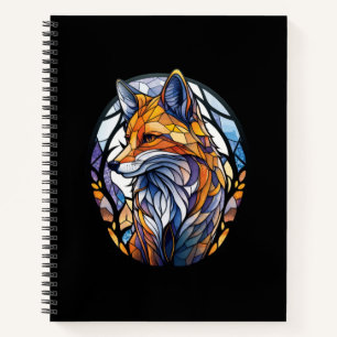 Fox Dierenportret Glas in lood Wildlife Outdoor Notitieboek