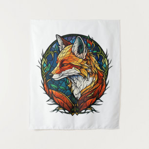 Fox Dierenportret Glas in lood Wildlife Outdoor Wandkleed