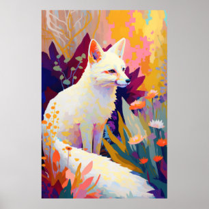 Fox Dierenportret Schilderij Wildlife Outdoors Art Poster