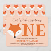 Fox draaien een eerste verjaardag kaart (Voorkant / Achterkant)