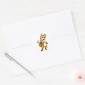 Fox Drink met Bubble Tea Vierkante Sticker (Envelop)