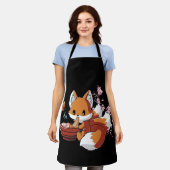 Fox Eating Ramen Ramen Noodle Lovers Fox Schort (Gedragen)