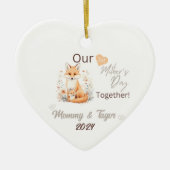 Fox en baby, onze eerste Moederdag Samen Keramisch Ornament (Voorkant)
