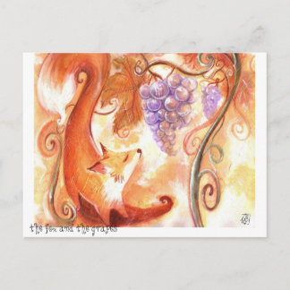 Fox en Briefkaart van druiven