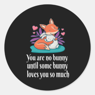 Fox en Bunny Couple Love Peace Friends Ronde Sticker