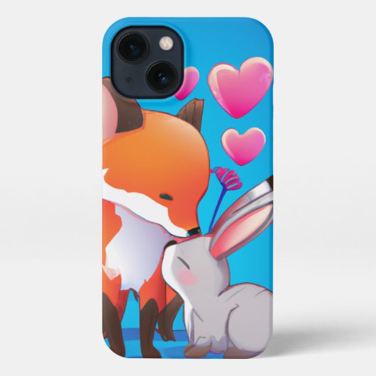 Fox en Bunny Love iPhone Hoesje (Achterkant)