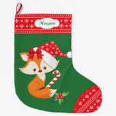Fox en Candy Cane Grote Kerstsok (Voorkant)